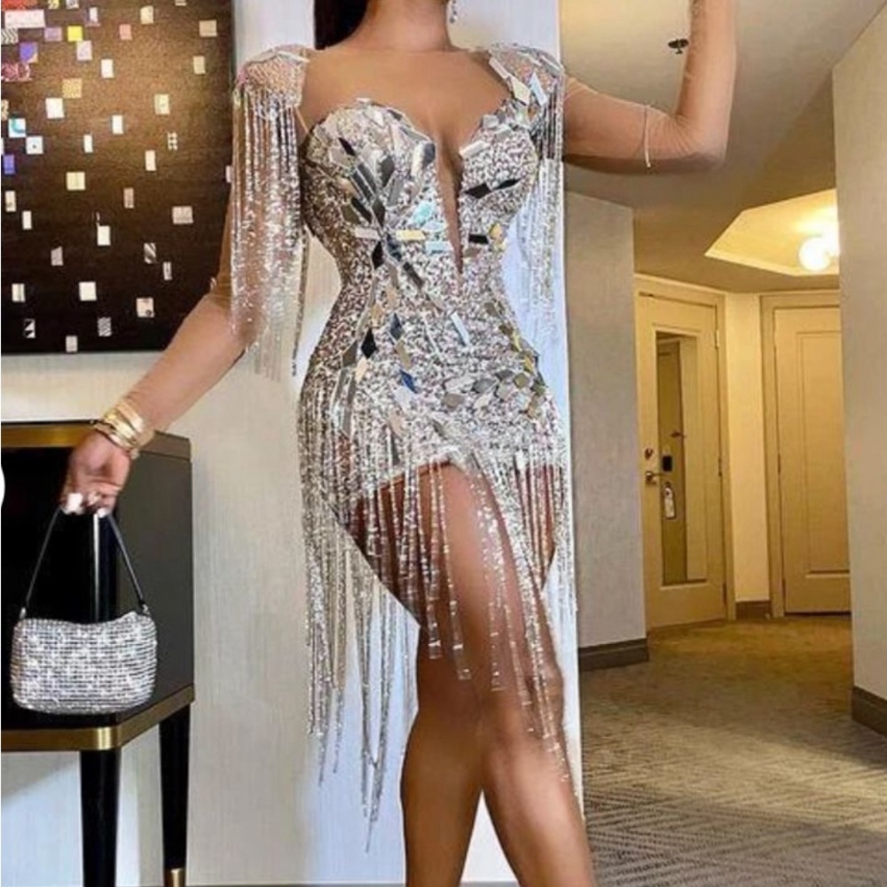 Hand made silver dress